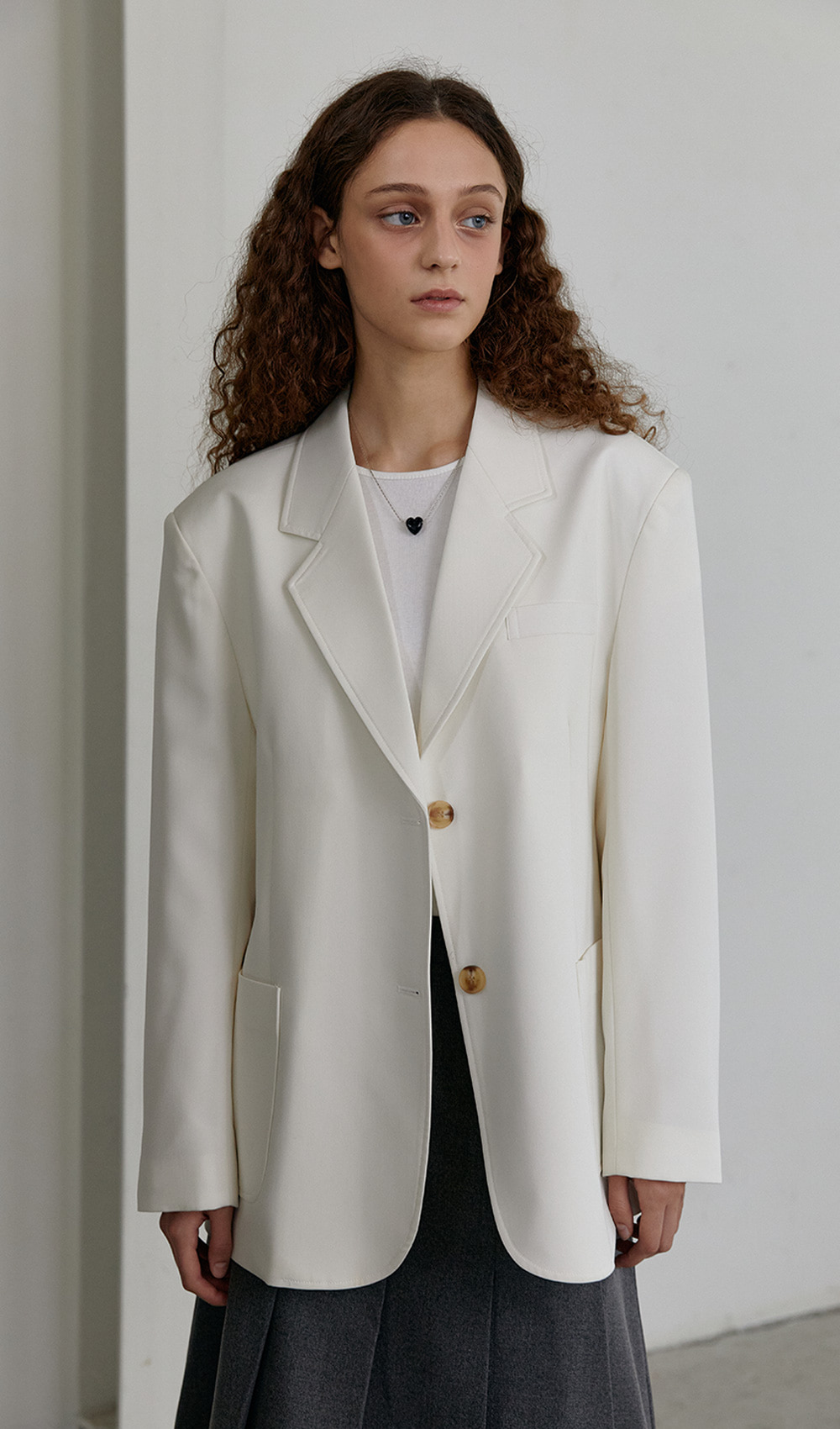 New classic semi-over jacket(Ivory)/b-sale 자체제작브랜드,30대여성의류,