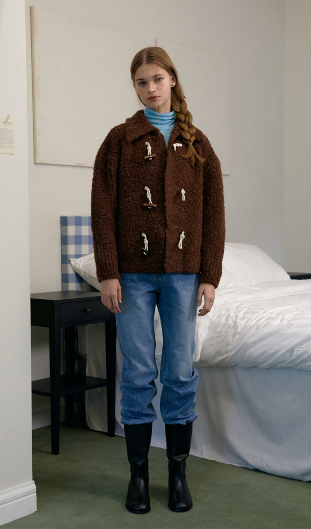 Toggle alpaca knit cardigan (Brown)/Refurb,b-sale 자체제작브랜드,30대여성의류,