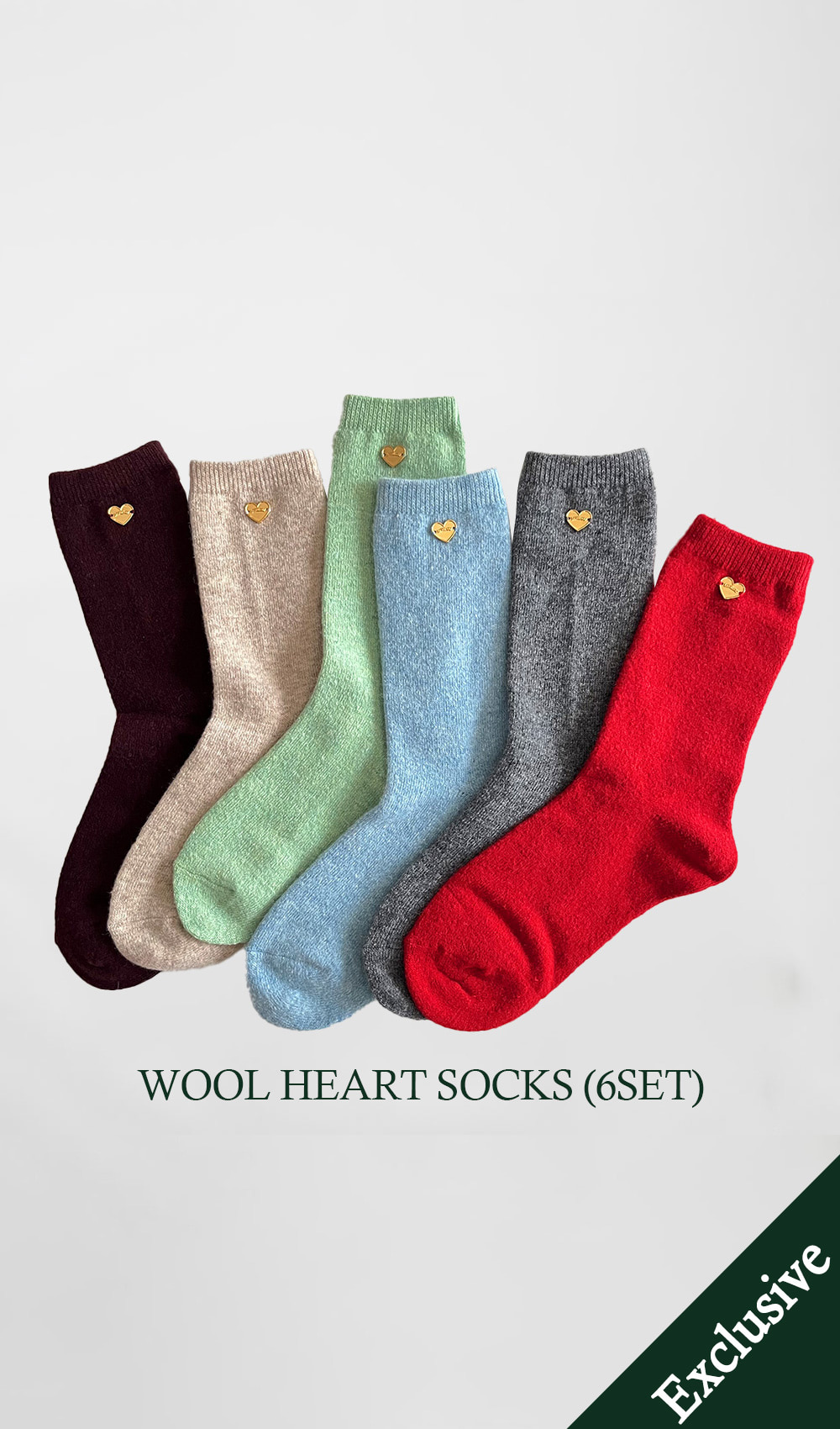 Wool heart socks (6SET) 자체제작브랜드,30대여성의류,