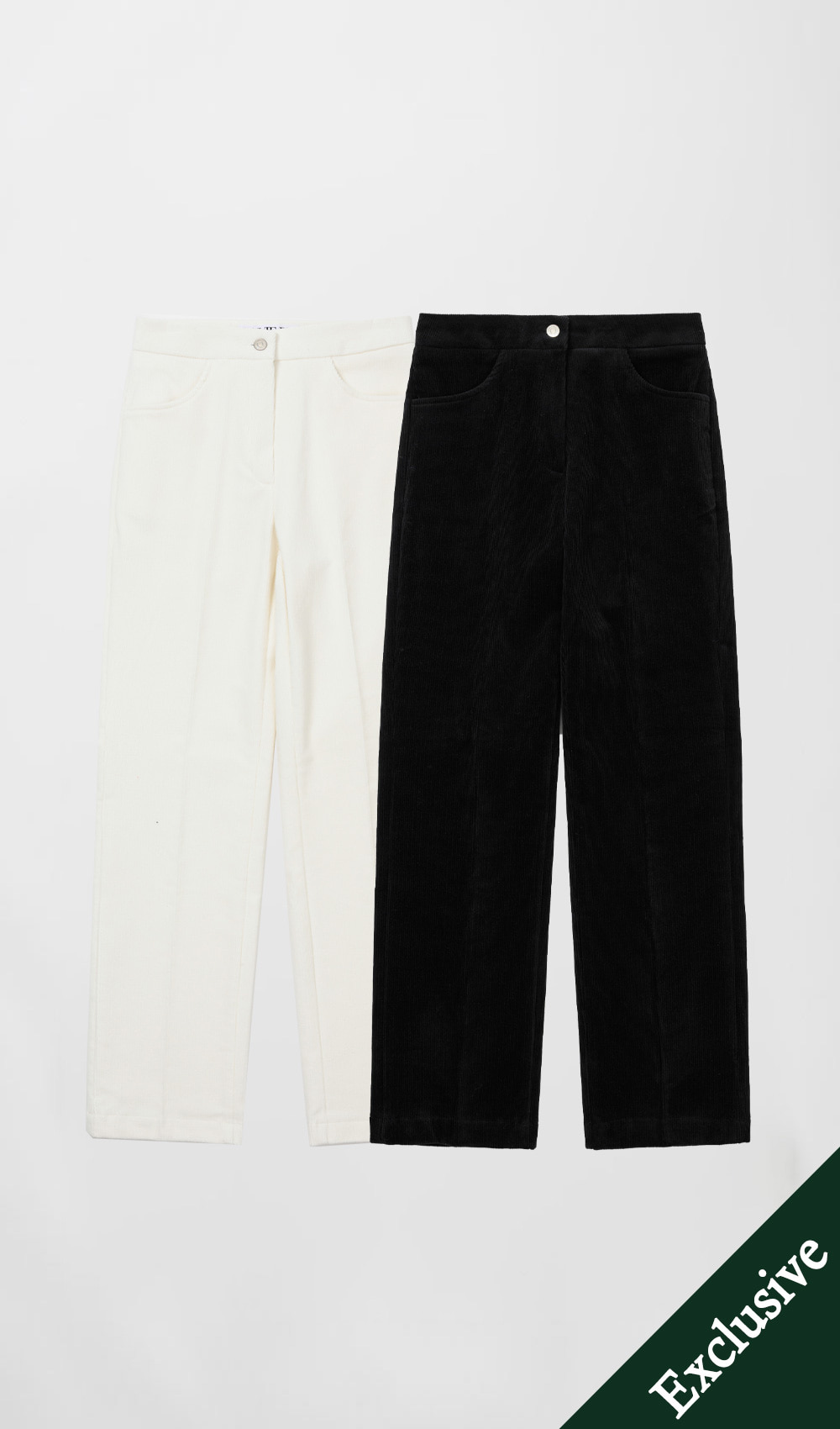 24 Corduroy span pants (Black,White) 자체제작브랜드,30대여성의류,