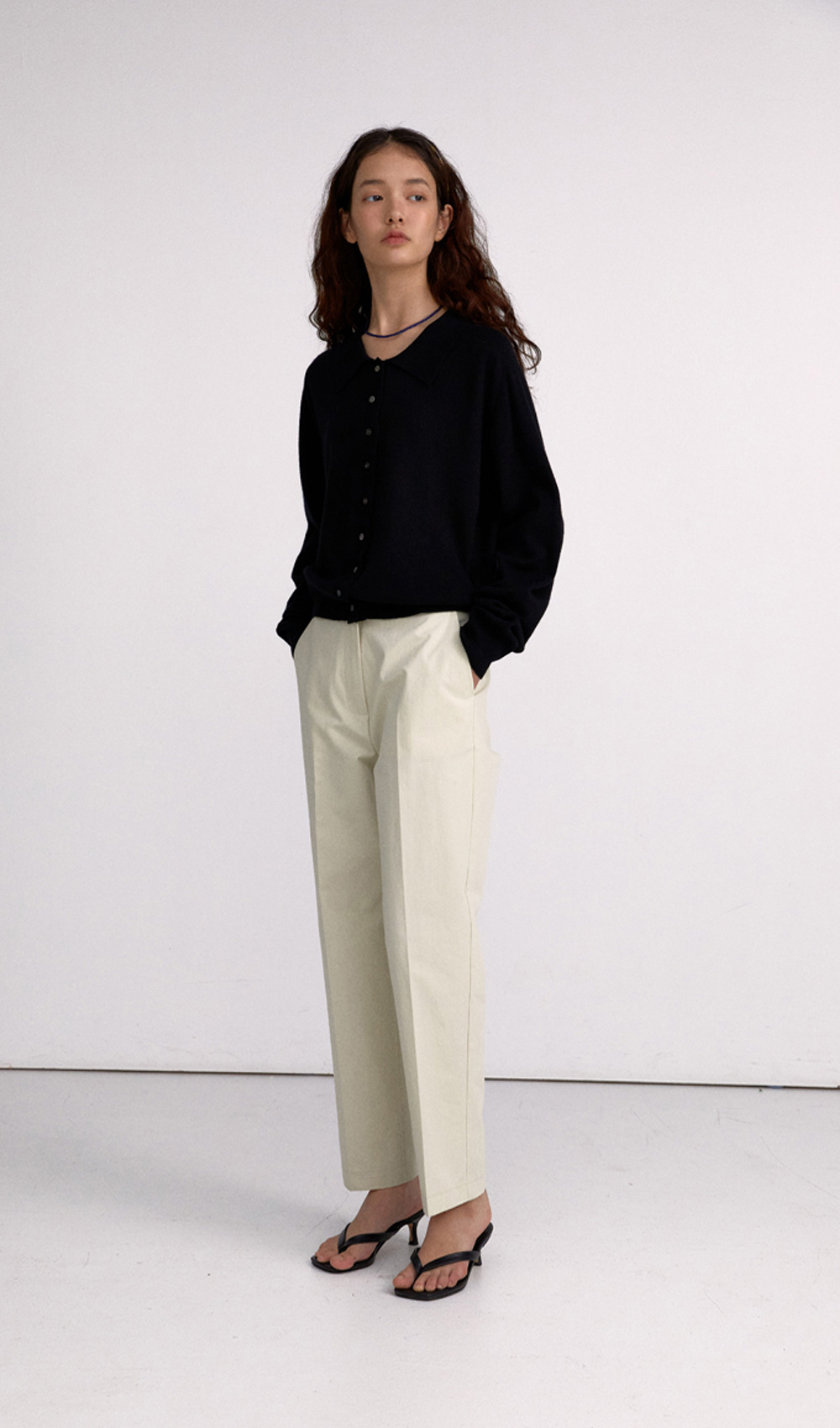 Classic slim Cotton pants /Light beige 자체제작브랜드,30대여성의류,
