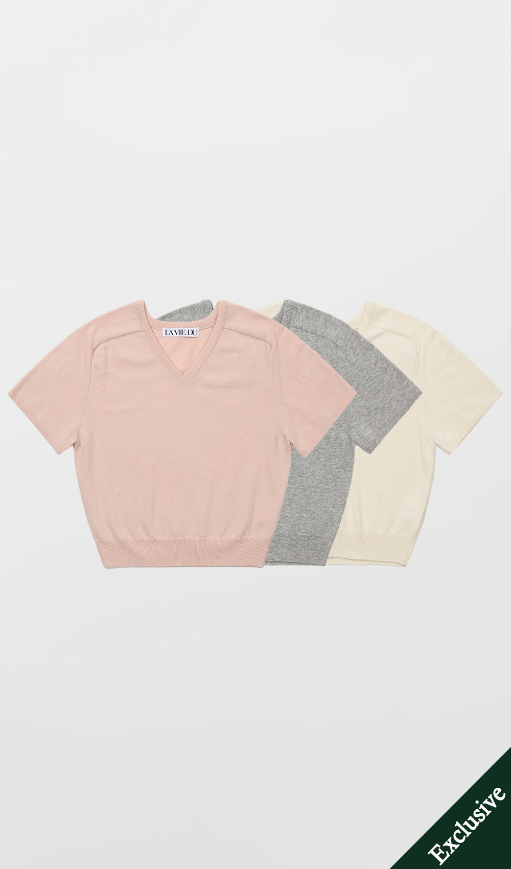 Loose V-neck half knit (2nd) /Baby pink, Gray, Ivory_Exclusive 자체제작브랜드,30대여성의류,